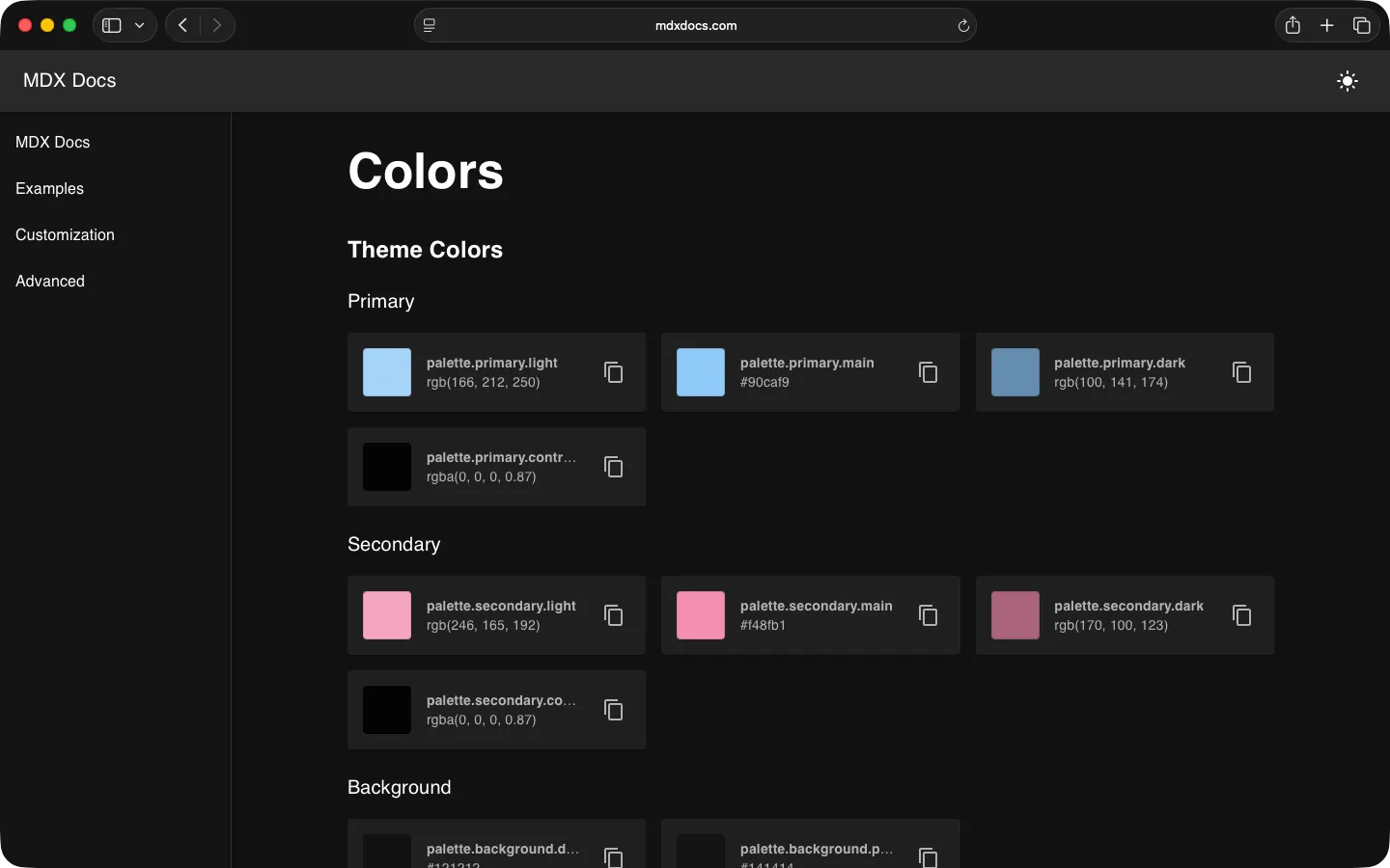 Color variables style guide