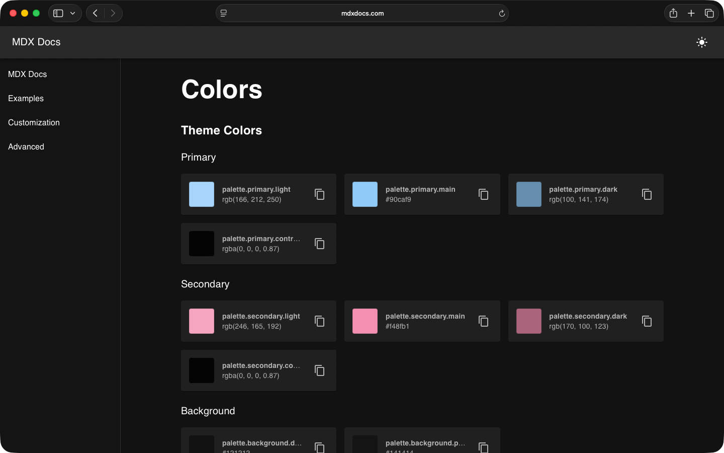 Color variables style guide